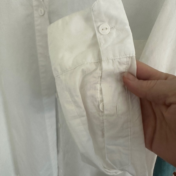White cotton button up Top - Picture 7 of 8